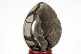 Septarian Dragon Egg Geode - Black Crystals #191504-1